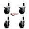 Service Caster 4'' Soft Rubber Swivel 1-1/4'' Expanding Stem Caster Set 2 Total Lock Brakes, 4PK SCC-EXTTL20S414-SRS-2-S-2-114 - alternate 5